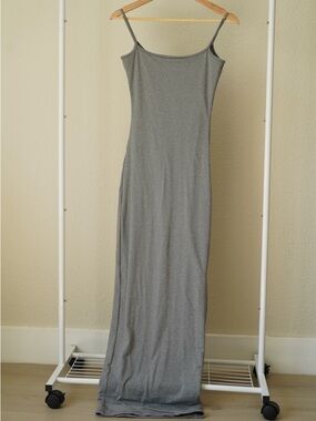 My outfit online Sleek Grey Maxi Slip Dress with Straps
